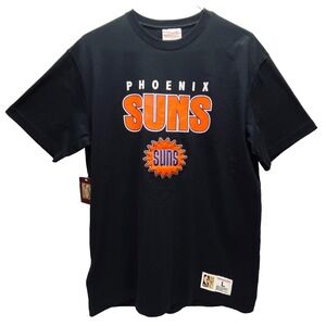 Pheonix Suns NBA Shirt Men's Large Black HWC Basketball Tee Mitchell & Ness NWT